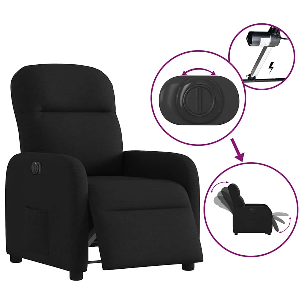 Fauteuil inclinable électrique Noir Tissu - Xios Store SNC