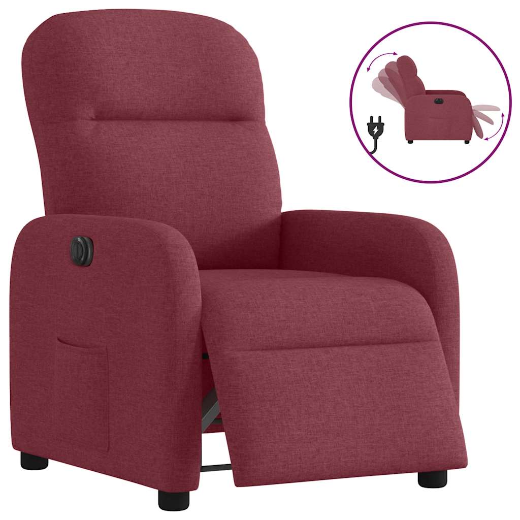 Fauteuil inclinable électrique Rouge bordeaux Tissu - Xios Store SNC