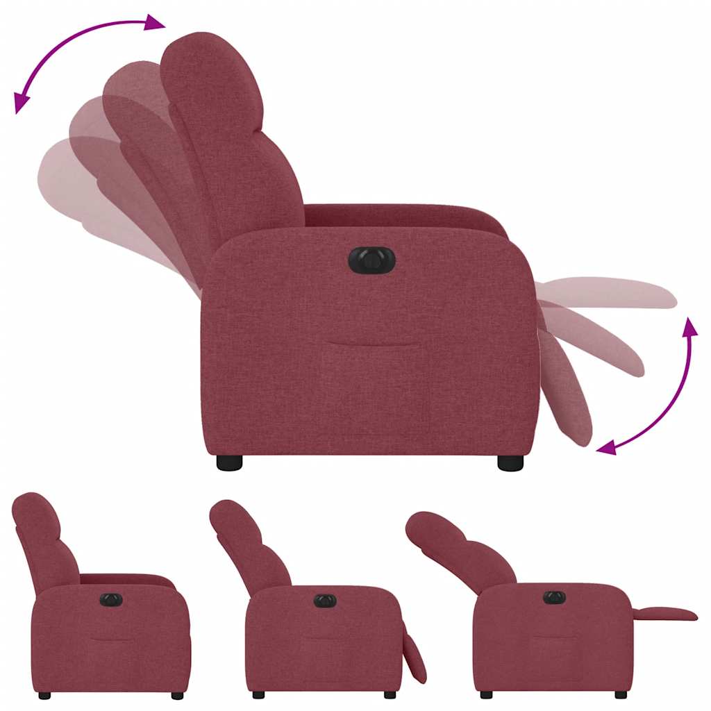 Fauteuil inclinable électrique Rouge bordeaux Tissu - Xios Store SNC