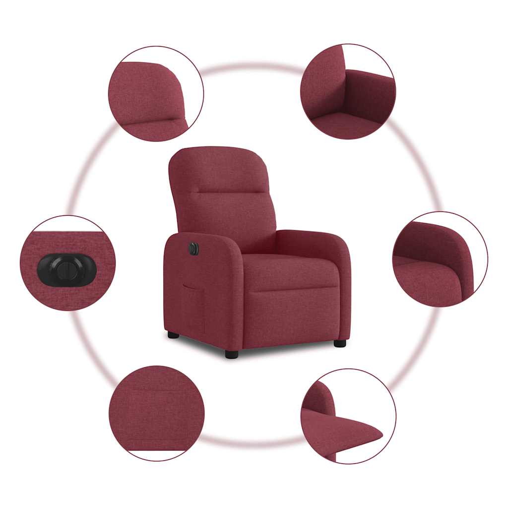 Fauteuil inclinable électrique Rouge bordeaux Tissu - Xios Store SNC