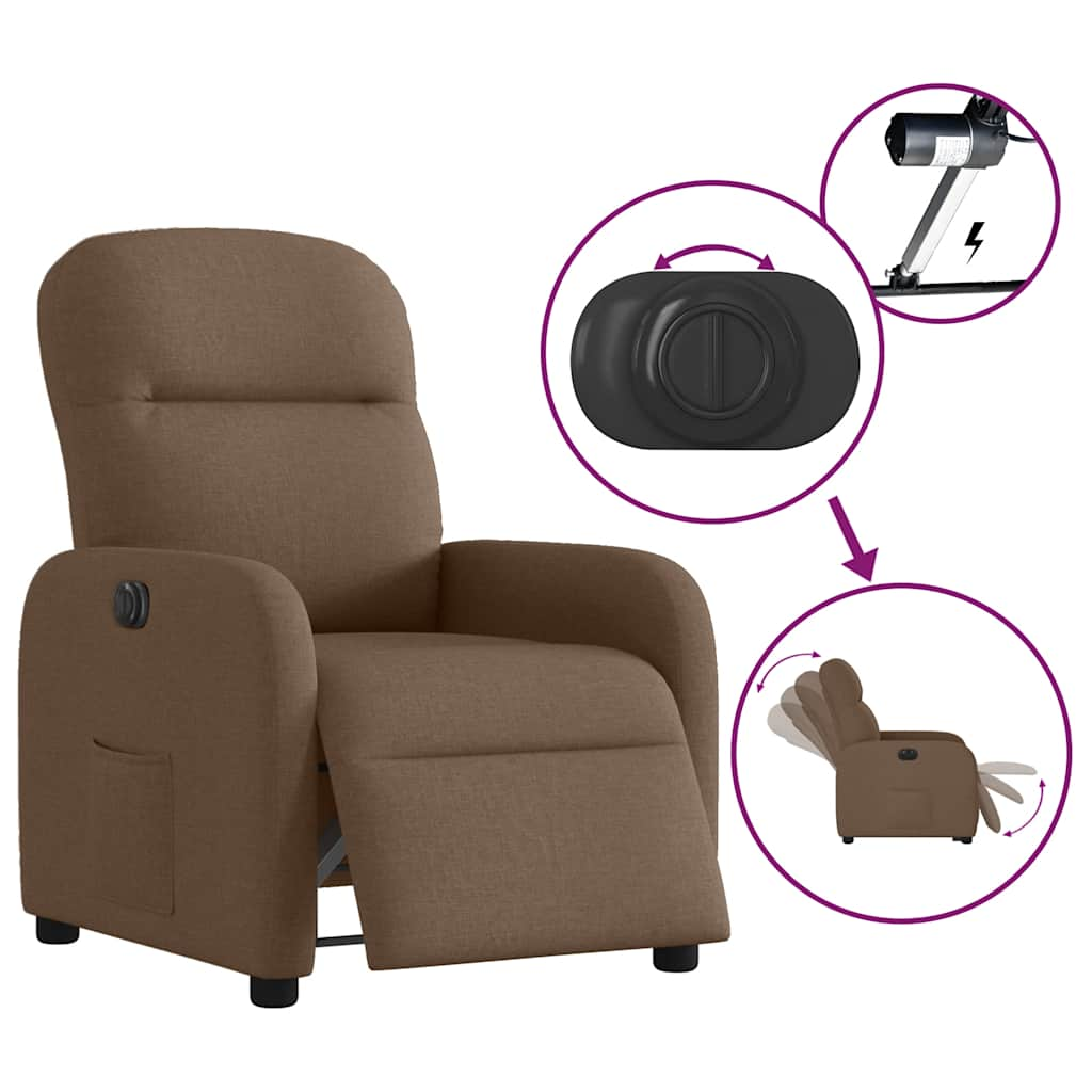 Fauteuil inclinable électrique Marron Tissu - Xios Store SNC