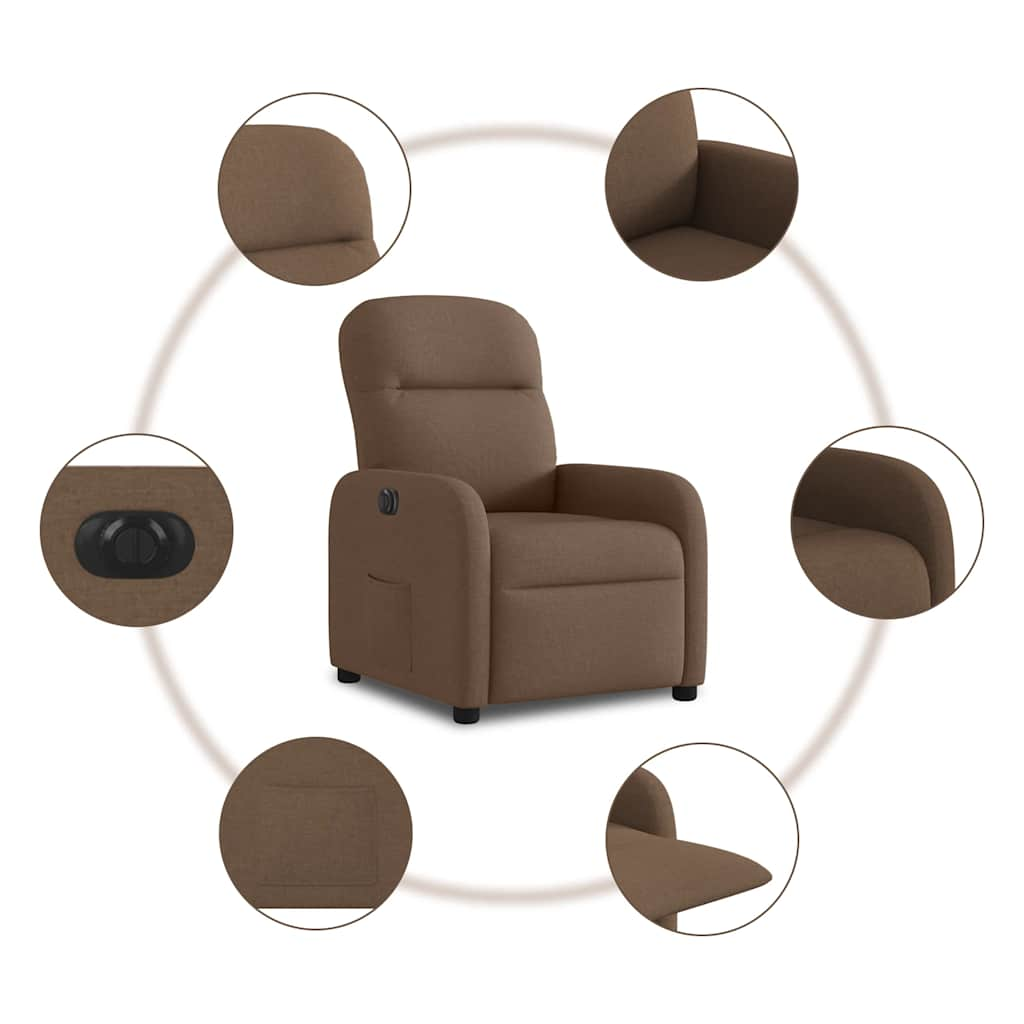 Fauteuil inclinable électrique Marron Tissu - Xios Store SNC