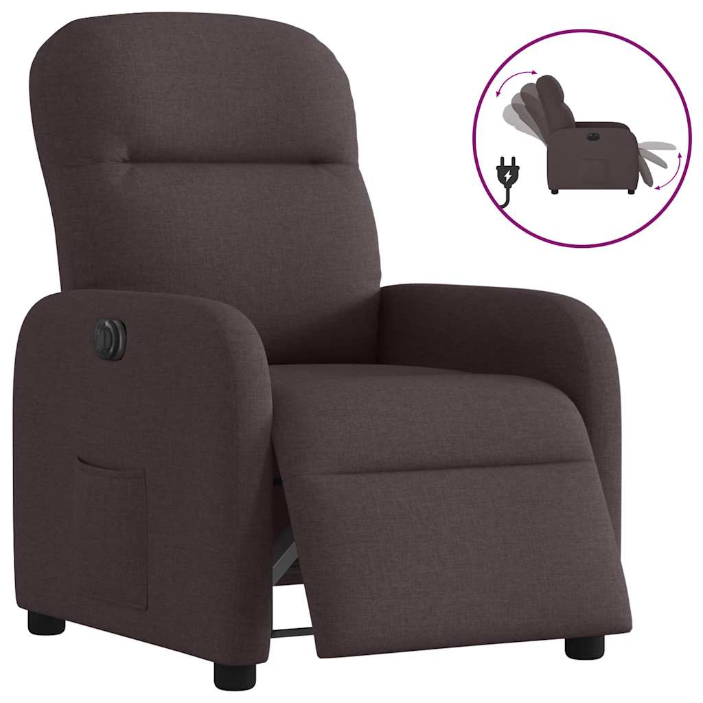 Fauteuil inclinable électrique Marron foncé Tissu - Xios Store SNC