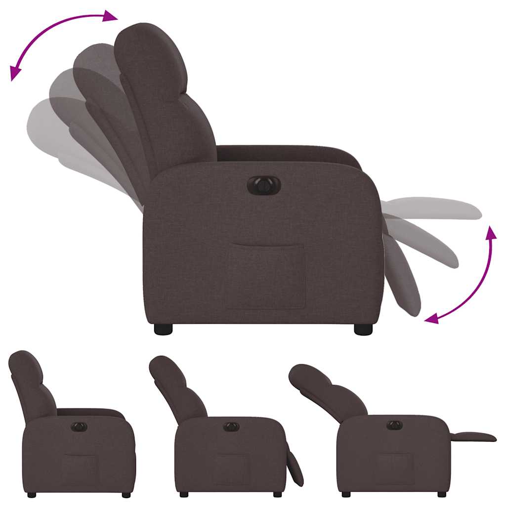 Fauteuil inclinable électrique Marron foncé Tissu - Xios Store SNC