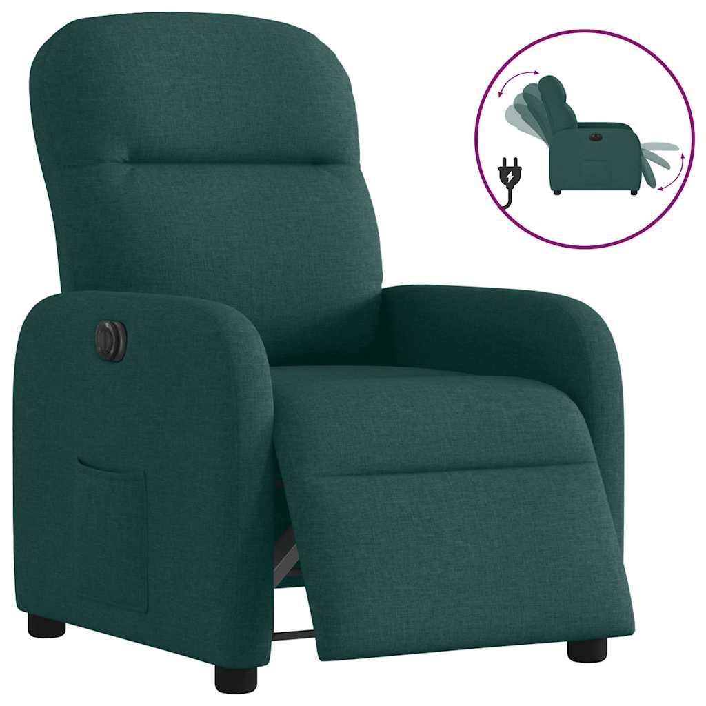 Fauteuil inclinable électrique Vert foncé Tissu - Xios Store SNC