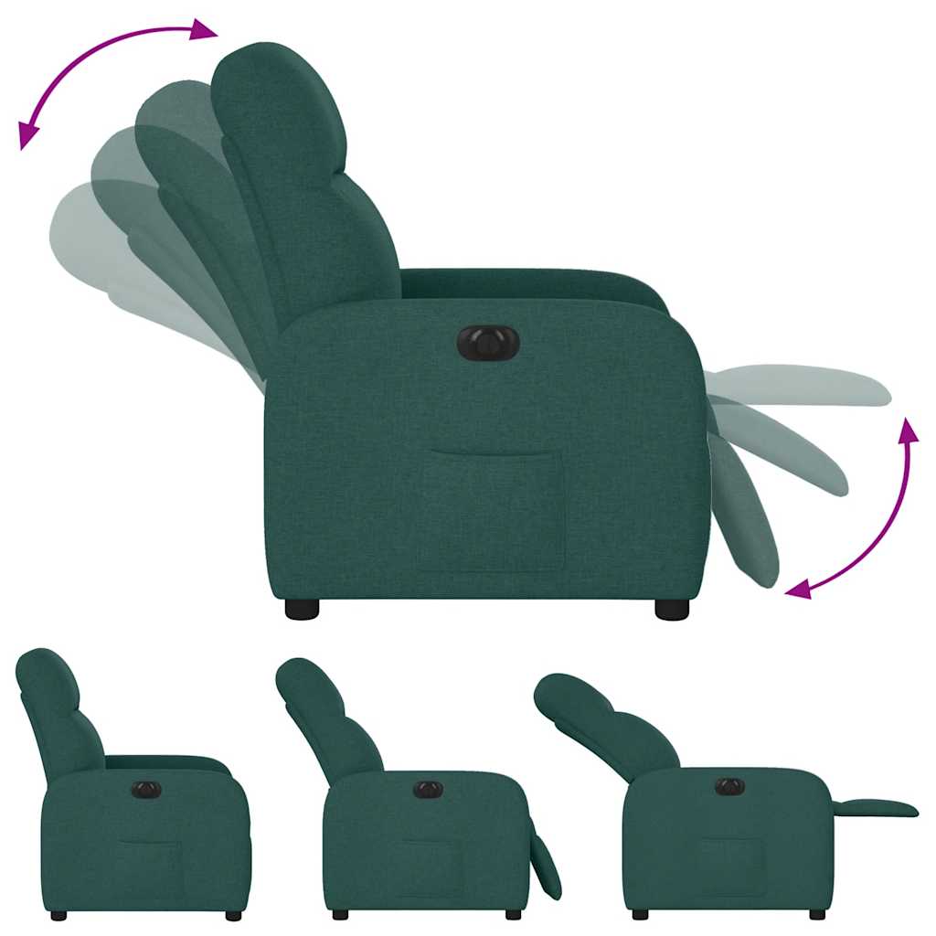 Fauteuil inclinable électrique Vert foncé Tissu - Xios Store SNC