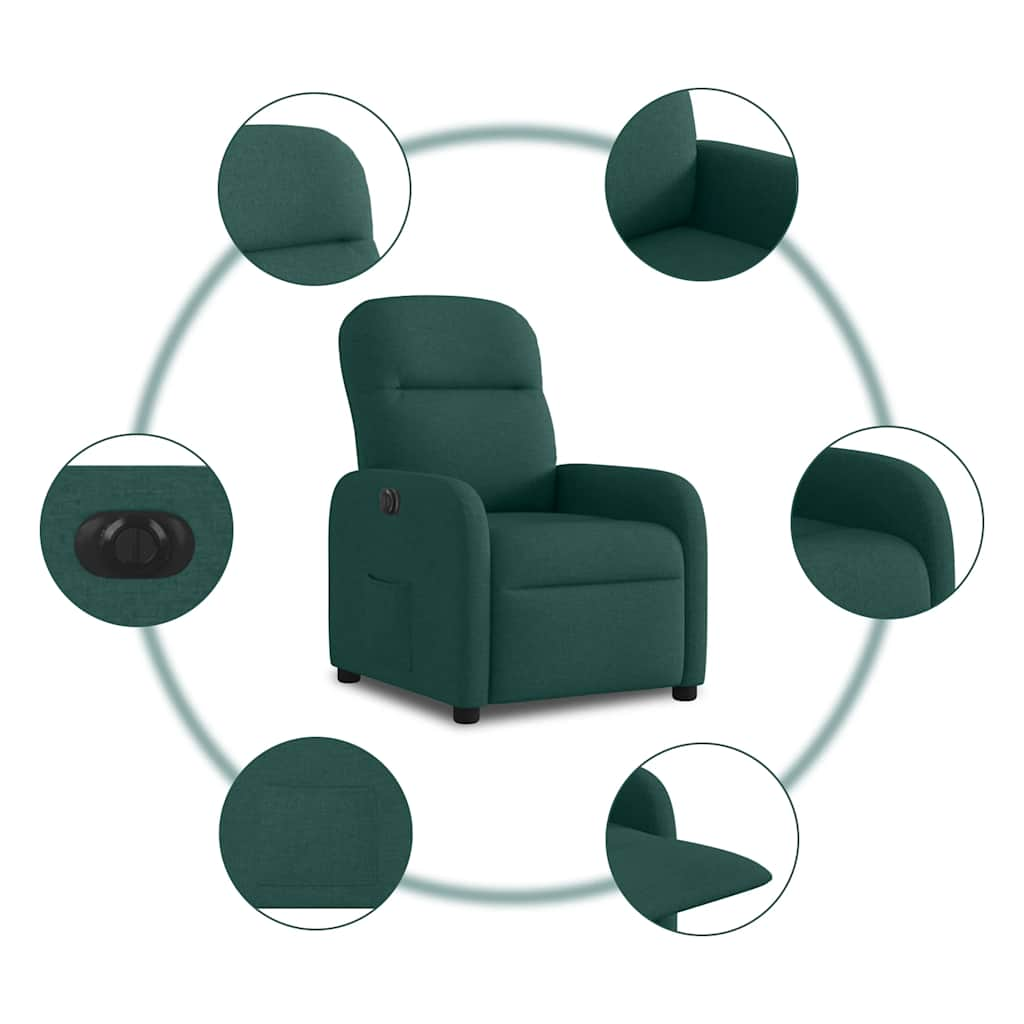 Fauteuil inclinable électrique Vert foncé Tissu - Xios Store SNC