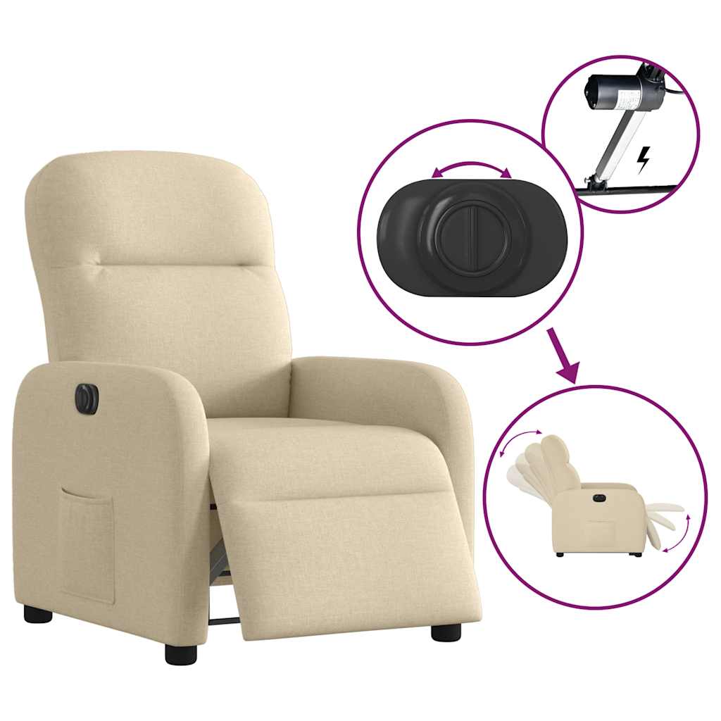 Fauteuil inclinable électrique Crème Tissu - Xios Store SNC