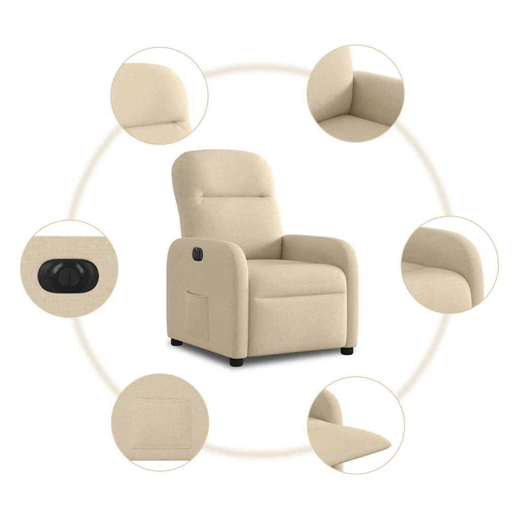 Fauteuil inclinable électrique Crème Tissu - Xios Store SNC