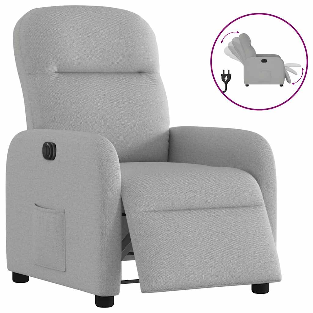 Fauteuil inclinable électrique gris nuage tissu - Xios Store SNC