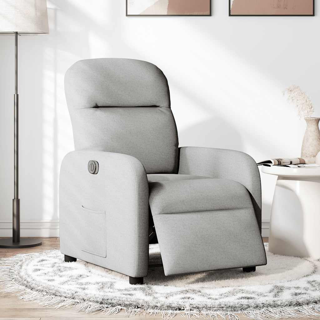 Fauteuil inclinable électrique gris nuage tissu - Xios Store SNC