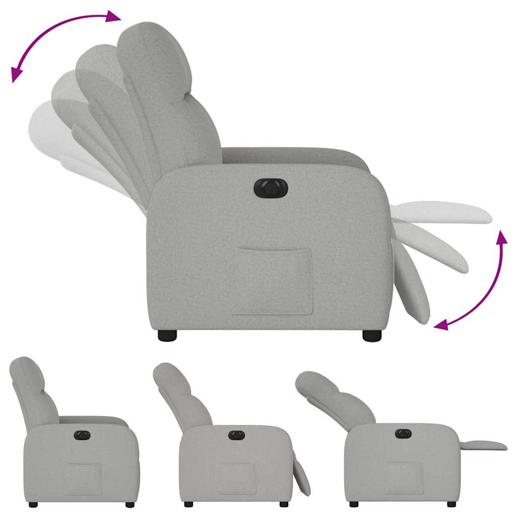 Fauteuil inclinable électrique gris nuage tissu - Xios Store SNC