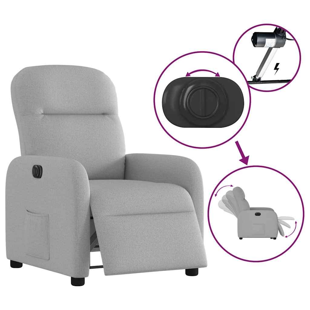 Fauteuil inclinable électrique gris nuage tissu - Xios Store SNC