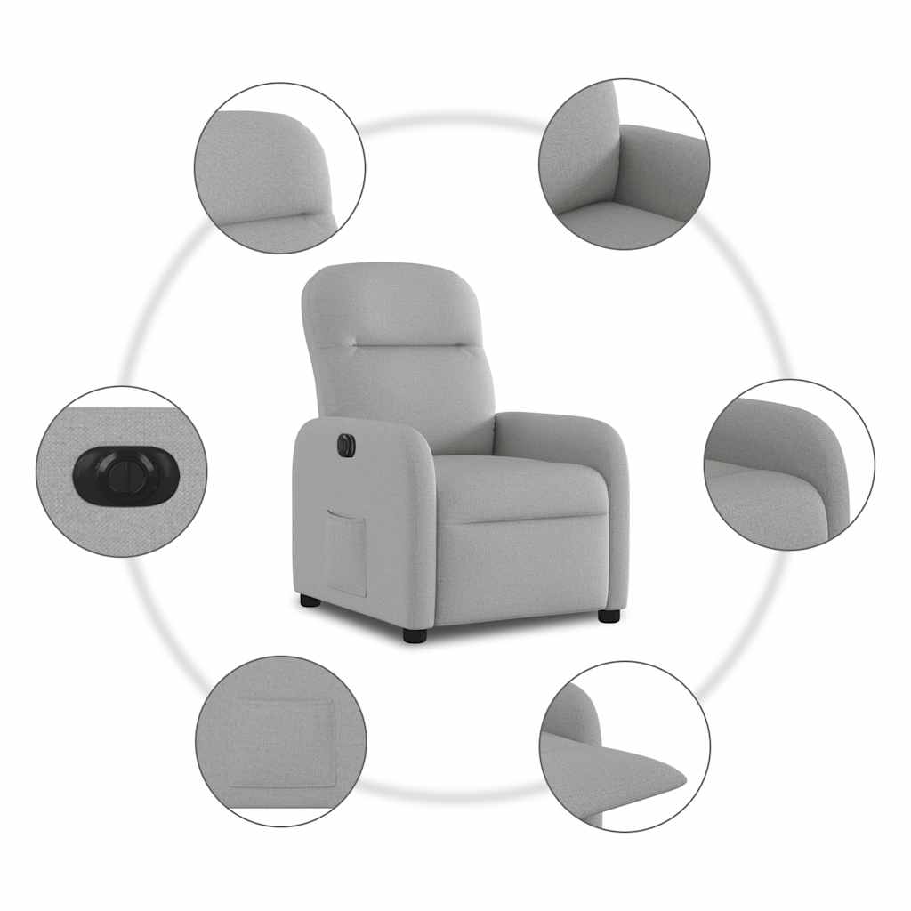 Fauteuil inclinable électrique gris nuage tissu - Xios Store SNC