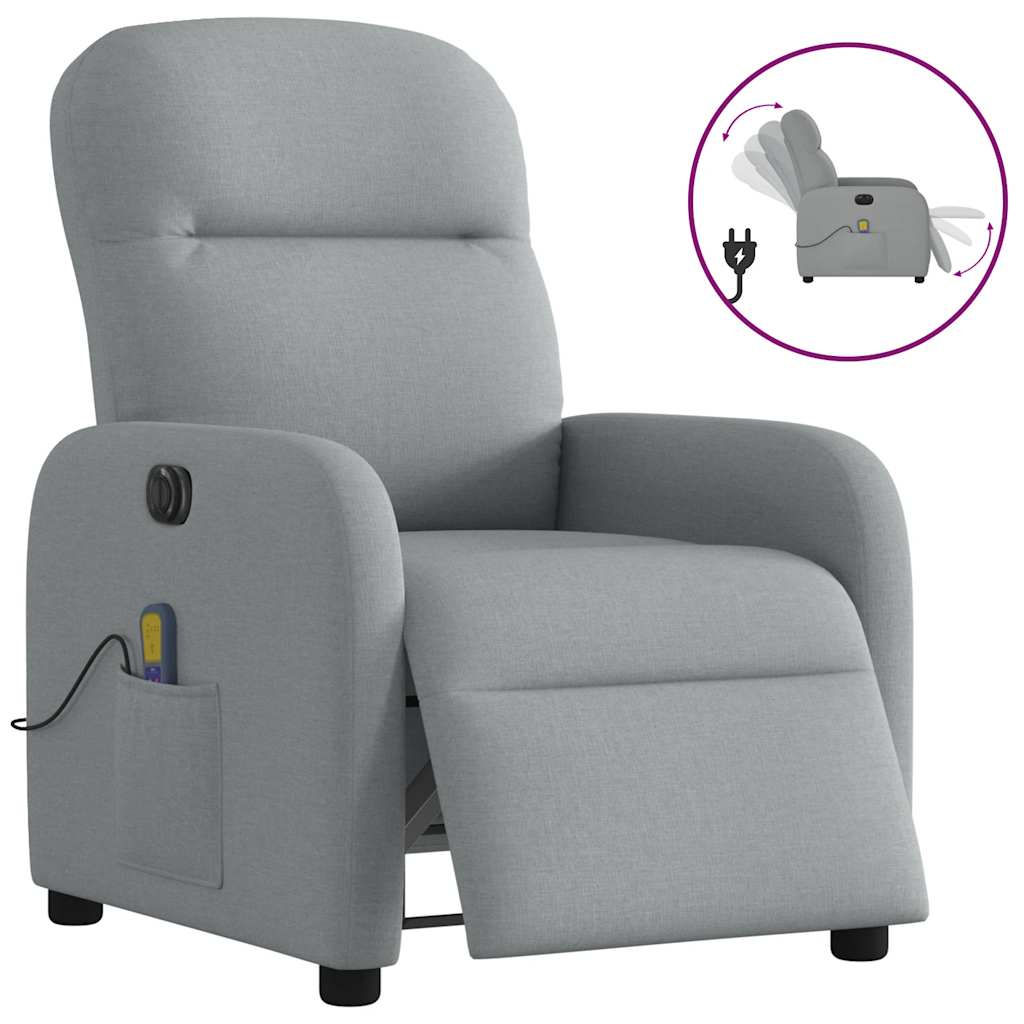 Fauteuil de massage inclinable électrique gris clair tissu - Xios Store SNC