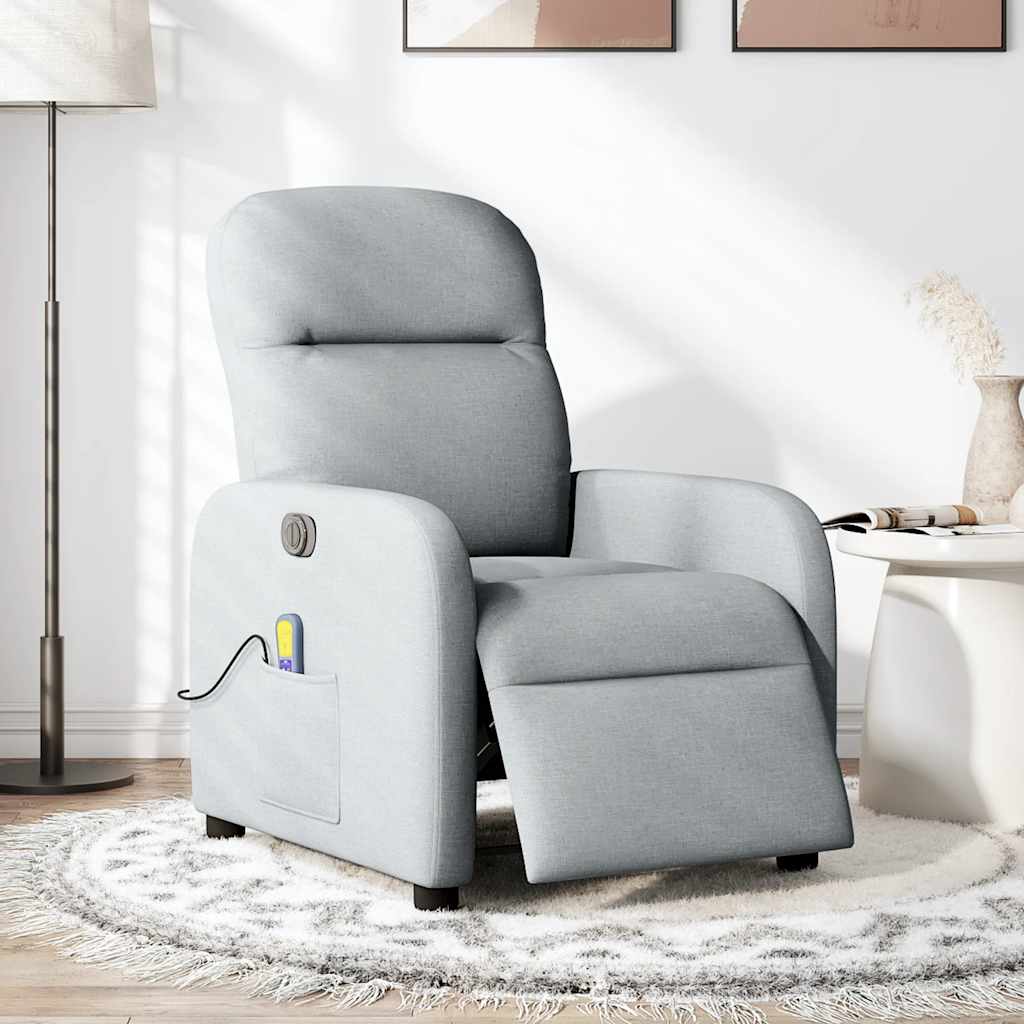 Fauteuil de massage inclinable électrique gris clair tissu - Xios Store SNC