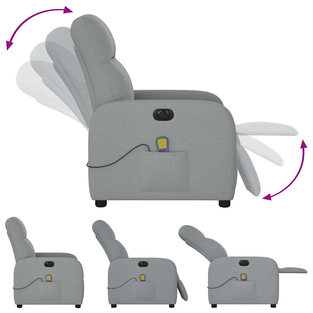 Fauteuil de massage inclinable électrique gris clair tissu - Xios Store SNC