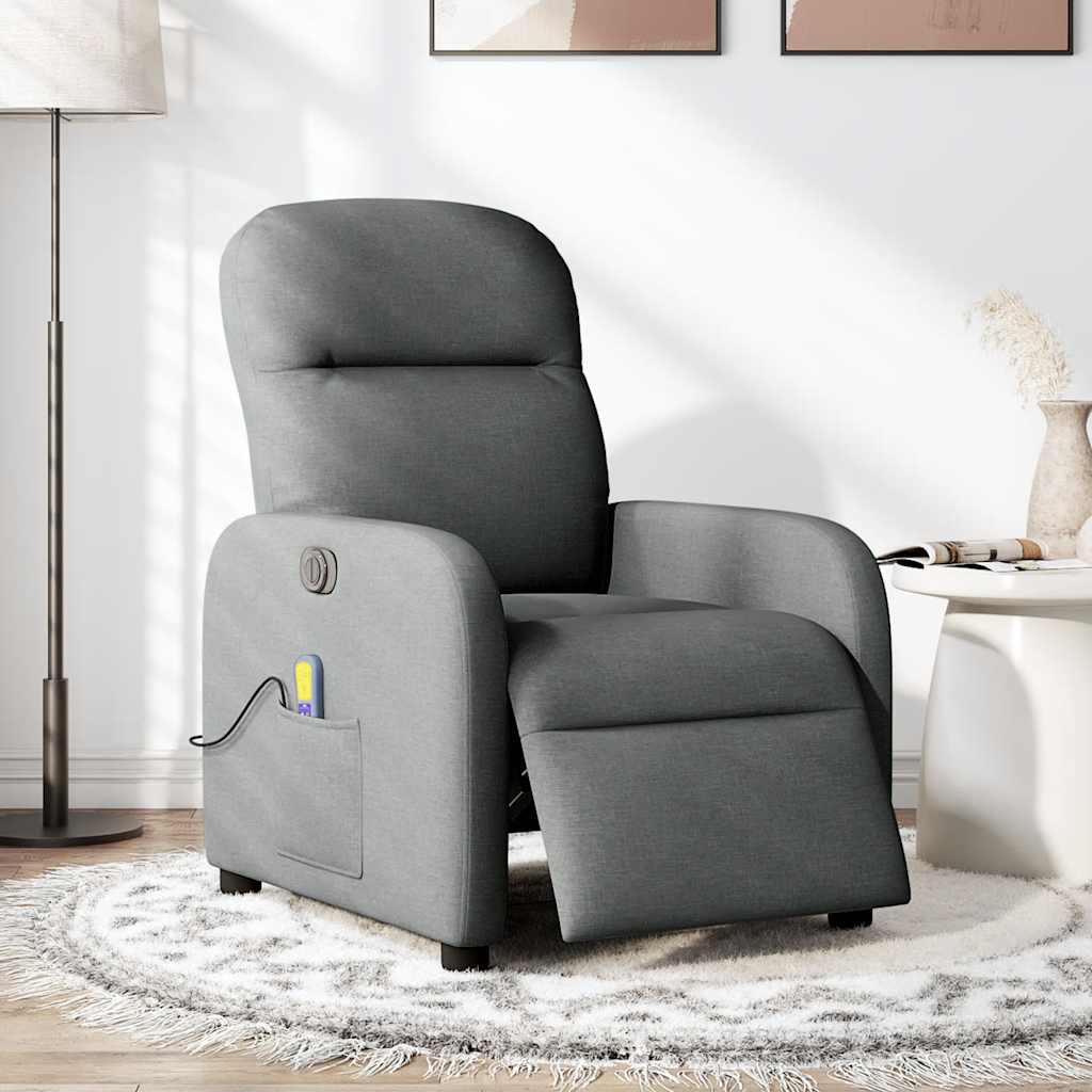 Fauteuil inclinable de massage électrique gris foncé tissu - Xios Store SNC