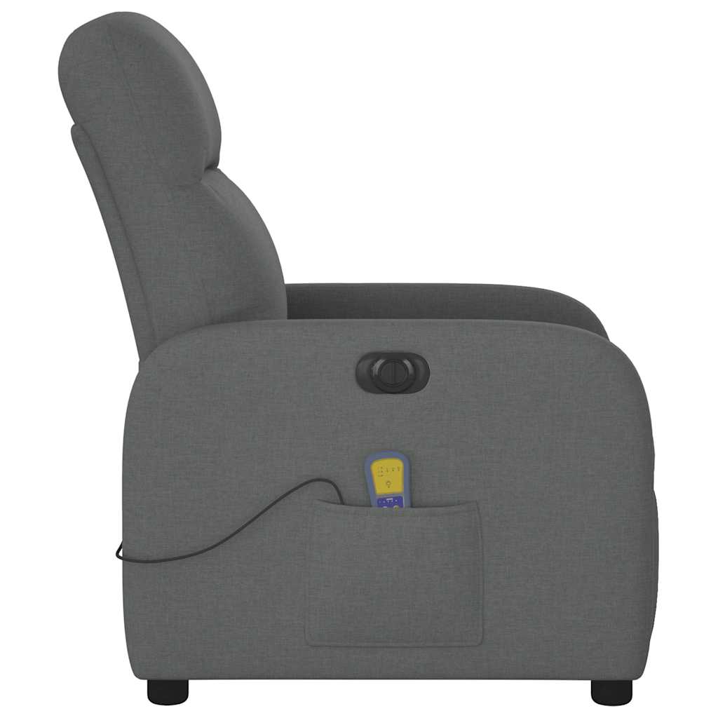 Fauteuil inclinable de massage électrique gris foncé tissu Fauteuils vidaXL   