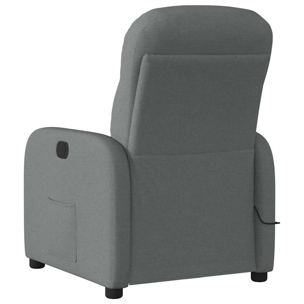 Fauteuil inclinable de massage électrique gris foncé tissu Fauteuils vidaXL   