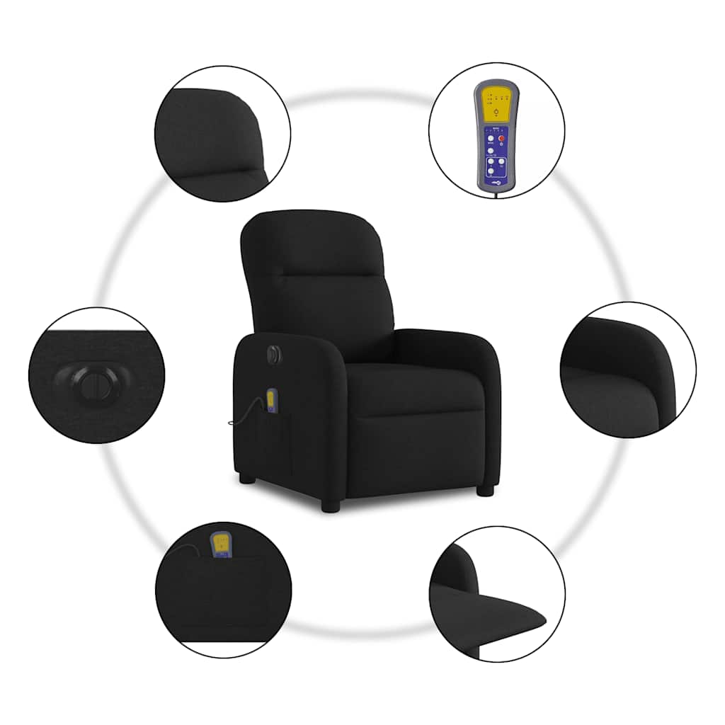 Fauteuil de massage inclinable électrique Noir Tissu - Xios Store SNC