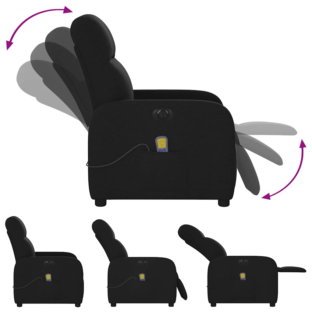 Fauteuil de massage inclinable électrique Noir Tissu - Xios Store SNC