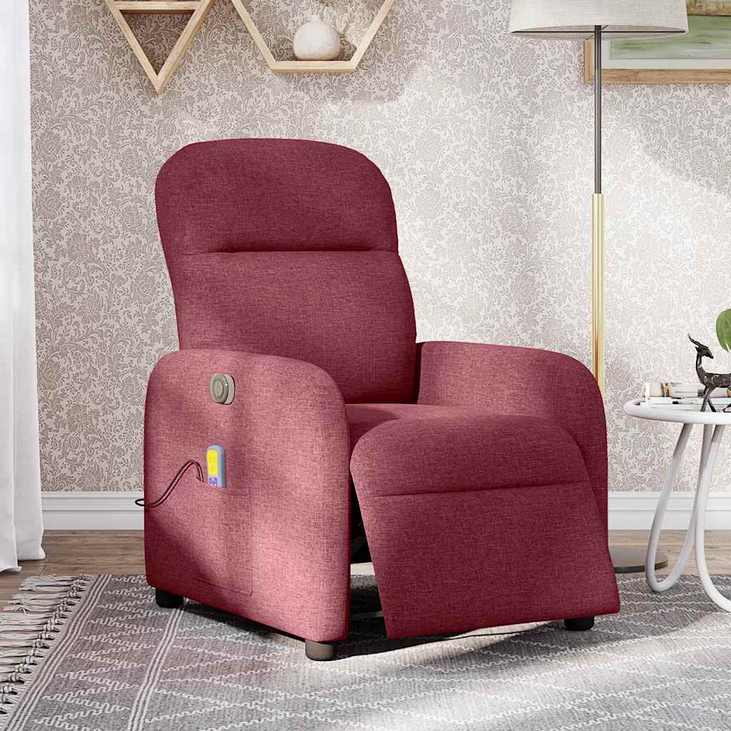 Fauteuil de massage inclinable électrique Rouge bordeaux Tissu - Xios Store SNC