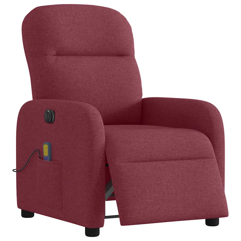 Fauteuil de massage inclinable électrique Rouge bordeaux Tissu - Xios Store SNC