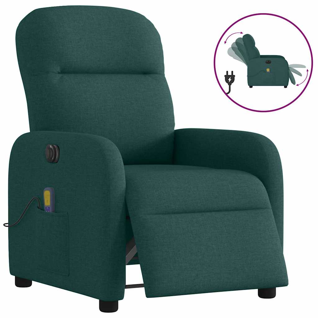 Fauteuil de massage inclinable électrique Vert foncé Tissu - Xios Store SNC