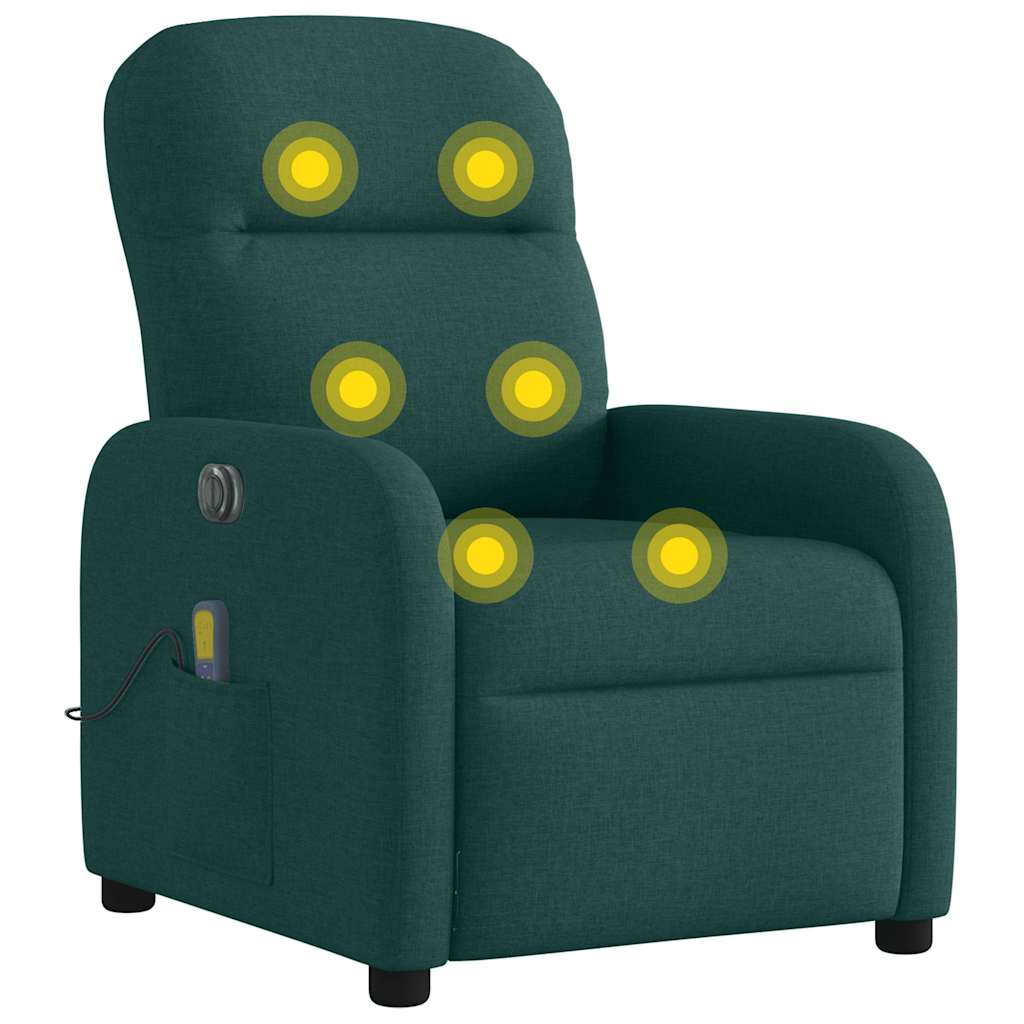 Fauteuil de massage inclinable électrique Vert foncé Tissu - Xios Store SNC