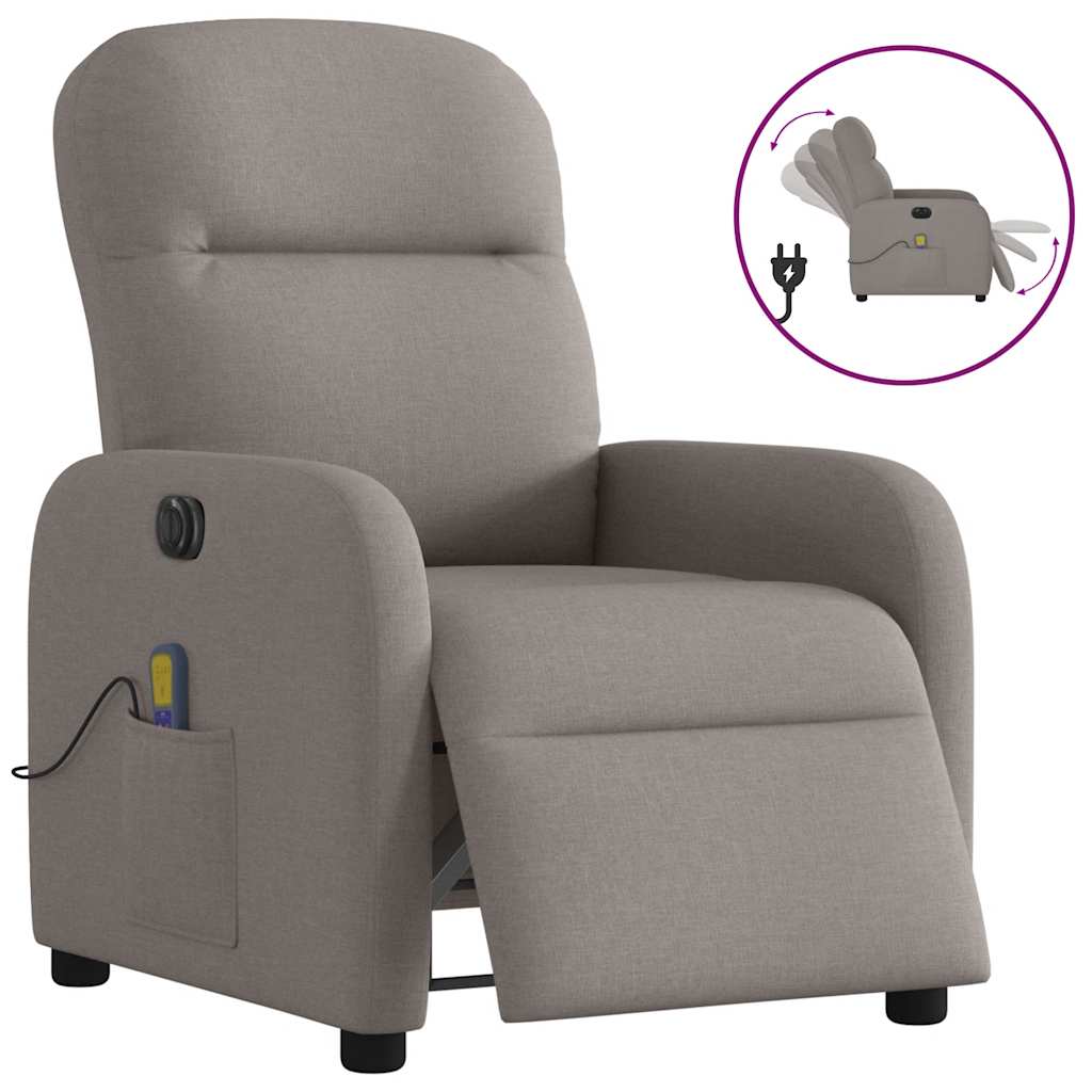 Fauteuil de massage inclinable électrique Taupe Tissu - Xios Store SNC