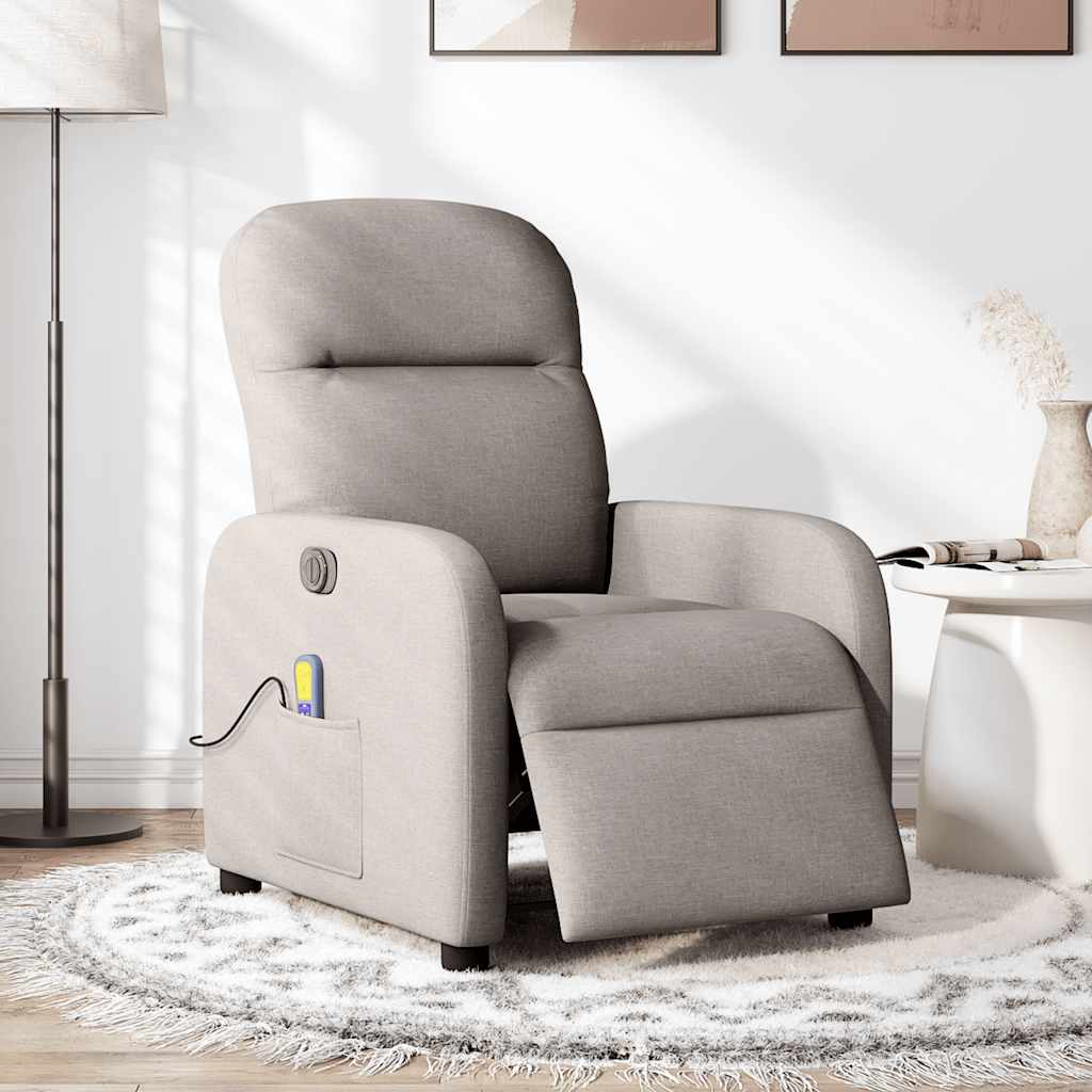 Fauteuil de massage inclinable électrique Taupe Tissu - Xios Store SNC