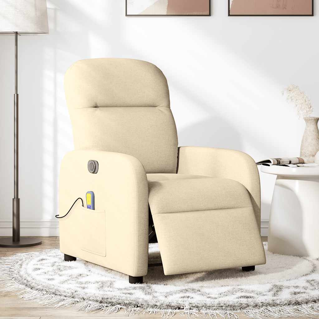 Fauteuil inclinable de massage électrique crème tissu - Xios Store SNC