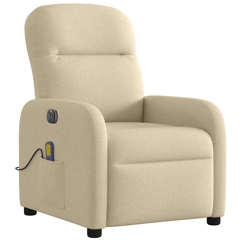 Fauteuil inclinable de massage électrique crème tissu - Xios Store SNC