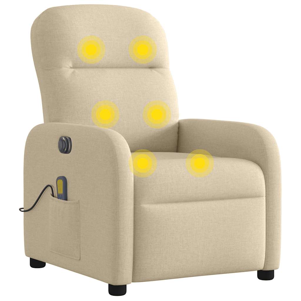 Fauteuil inclinable de massage électrique crème tissu - Xios Store SNC