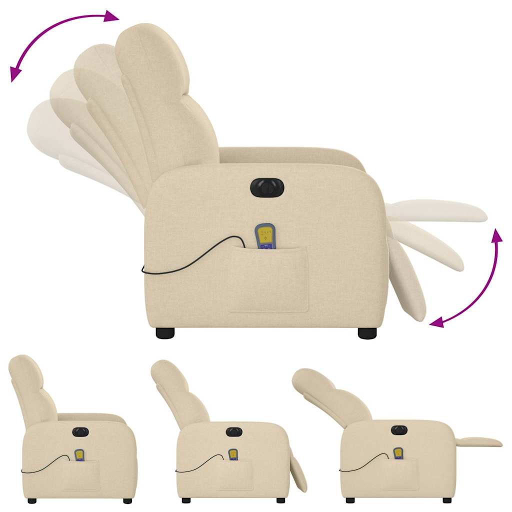 Fauteuil inclinable de massage électrique crème tissu - Xios Store SNC