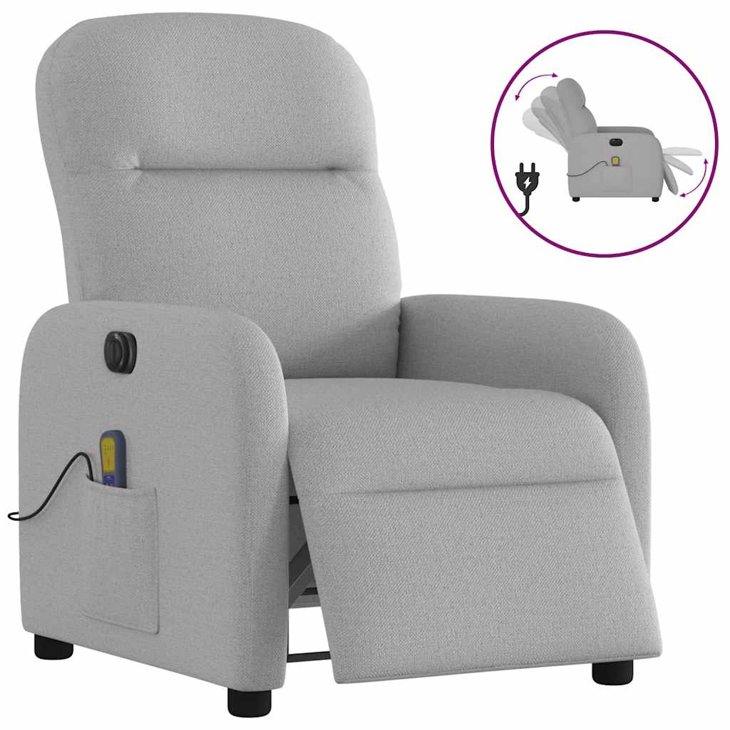 Fauteuil de massage inclinable électrique gris nuage tissu - Xios Store SNC