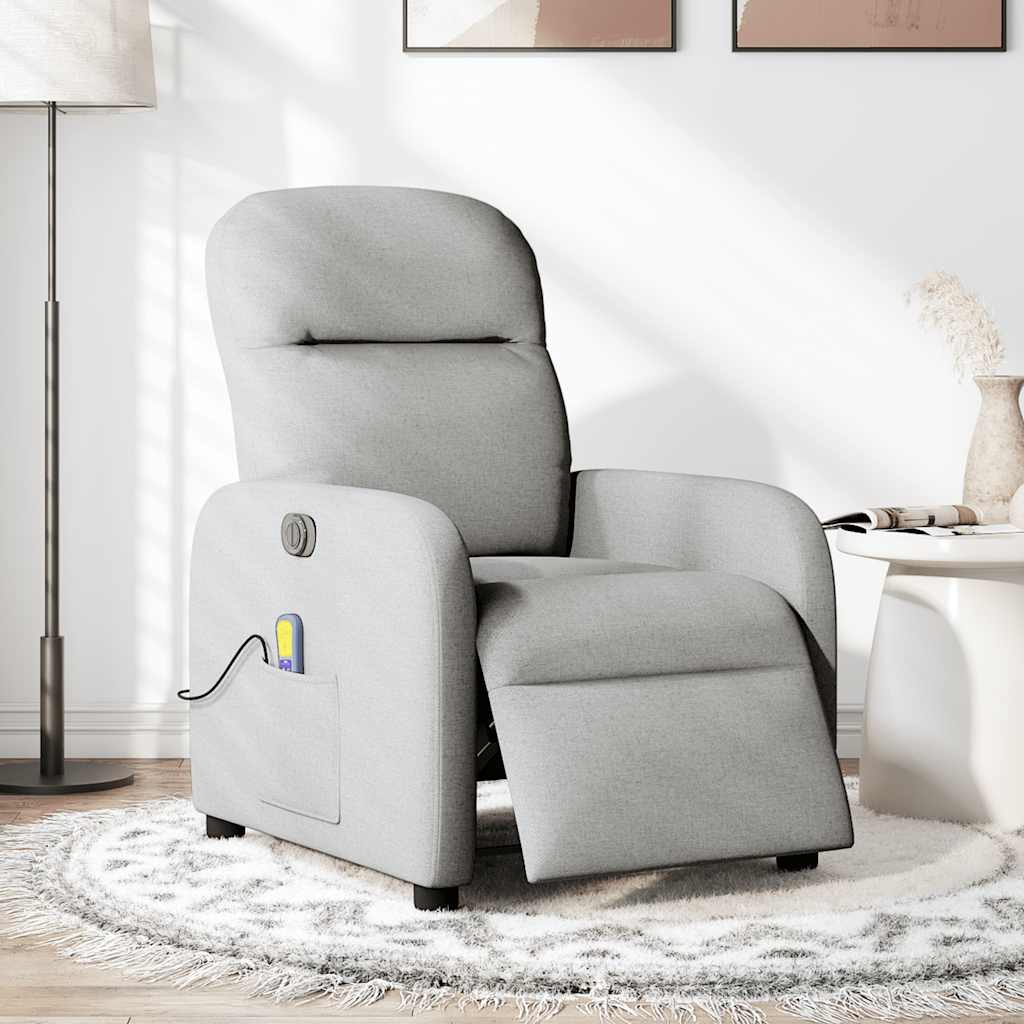 Fauteuil de massage inclinable électrique gris nuage tissu - Xios Store SNC