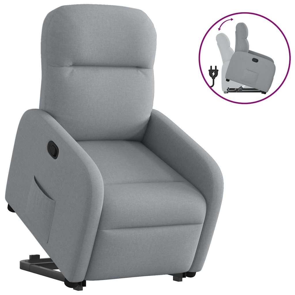 Fauteuil inclinable Gris clair Tissu Fauteuils vidaXL   