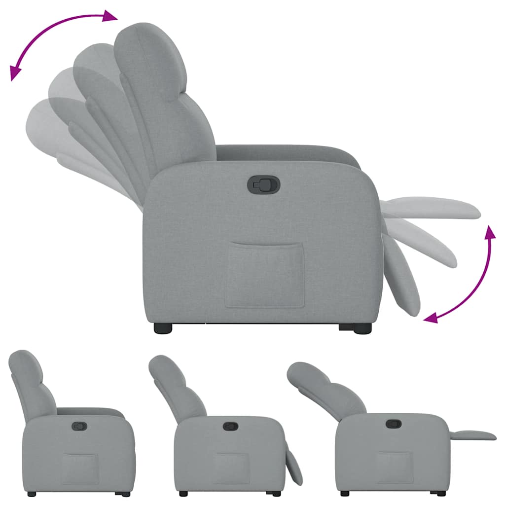 Fauteuil inclinable Gris clair Tissu Fauteuils vidaXL   