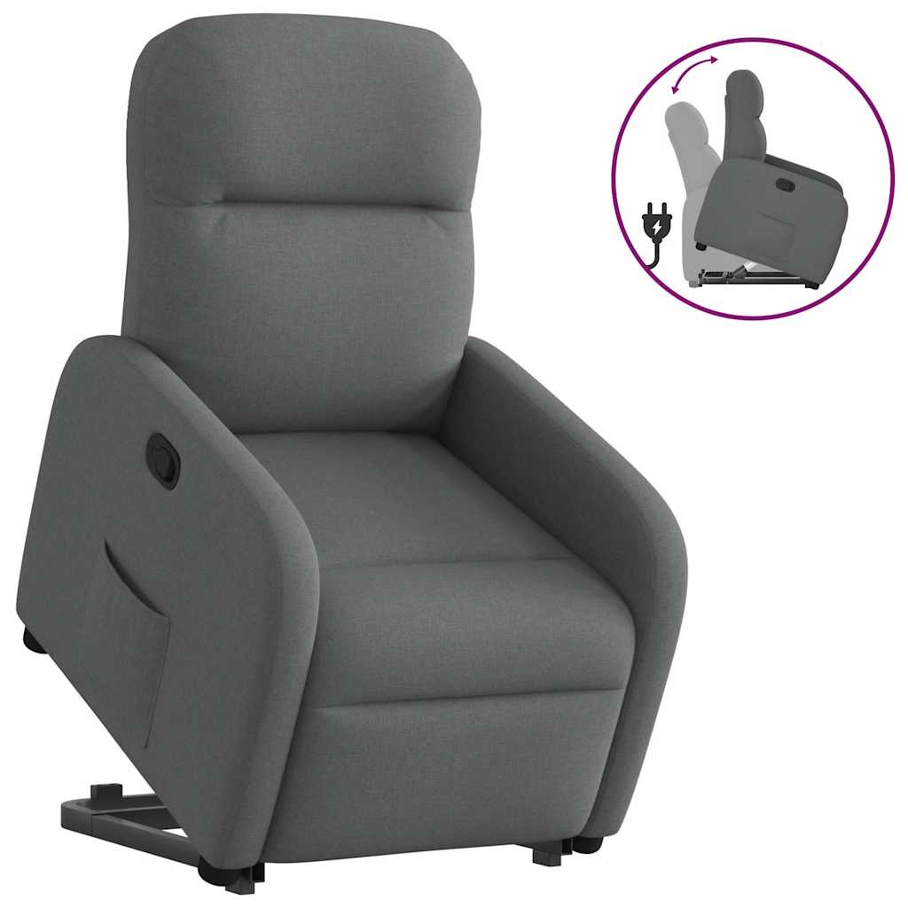 Fauteuil inclinable Gris foncé Tissu Fauteuils vidaXL   