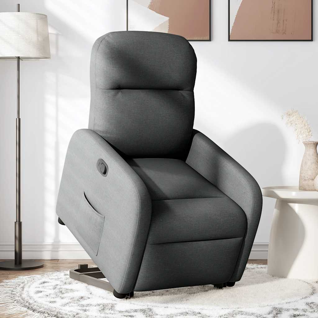 Fauteuil inclinable Gris foncé Tissu Fauteuils vidaXL   