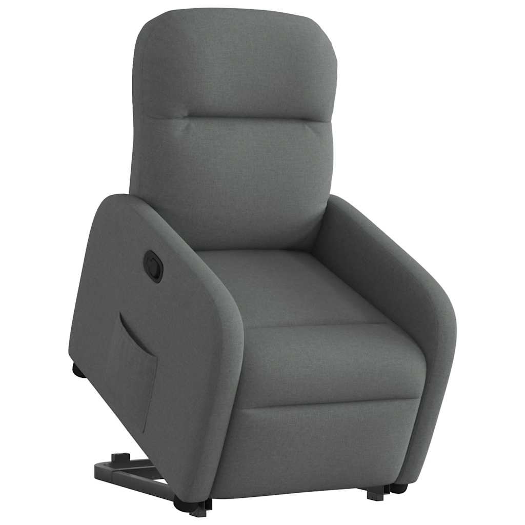 Fauteuil inclinable Gris foncé Tissu Fauteuils vidaXL   