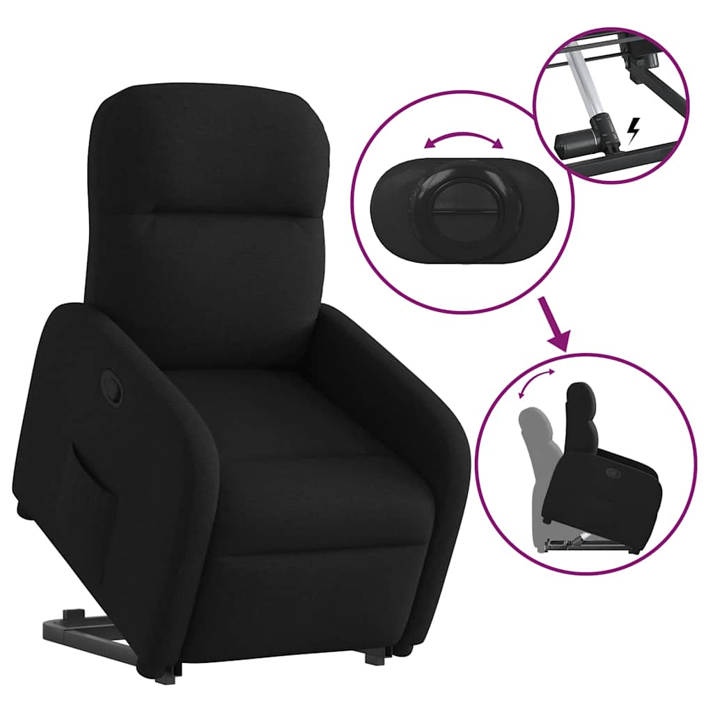 Fauteuil inclinable noir tissu Fauteuils vidaXL   