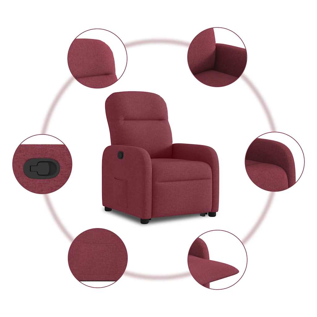 Fauteuil inclinable rouge bordeaux tissu Fauteuils vidaXL   