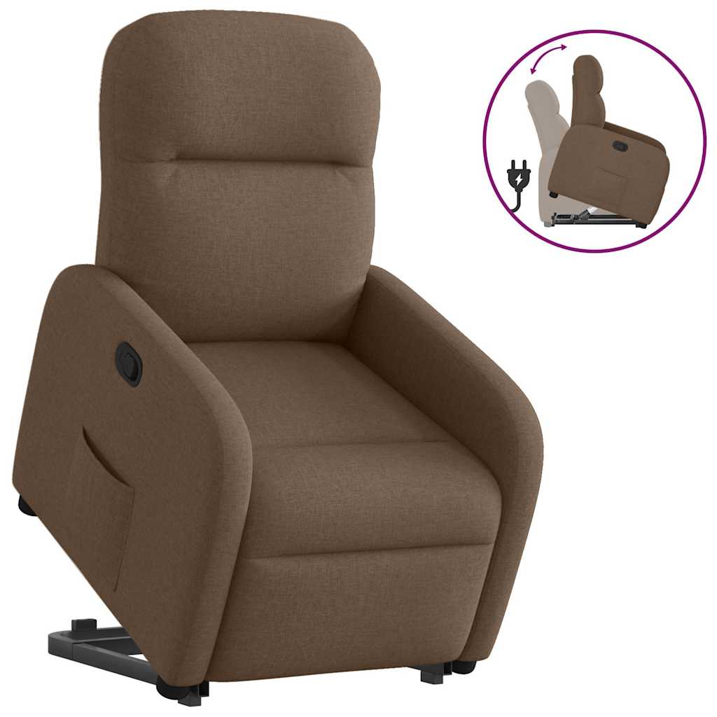 Fauteuil inclinable Marron Tissu Fauteuils vidaXL   