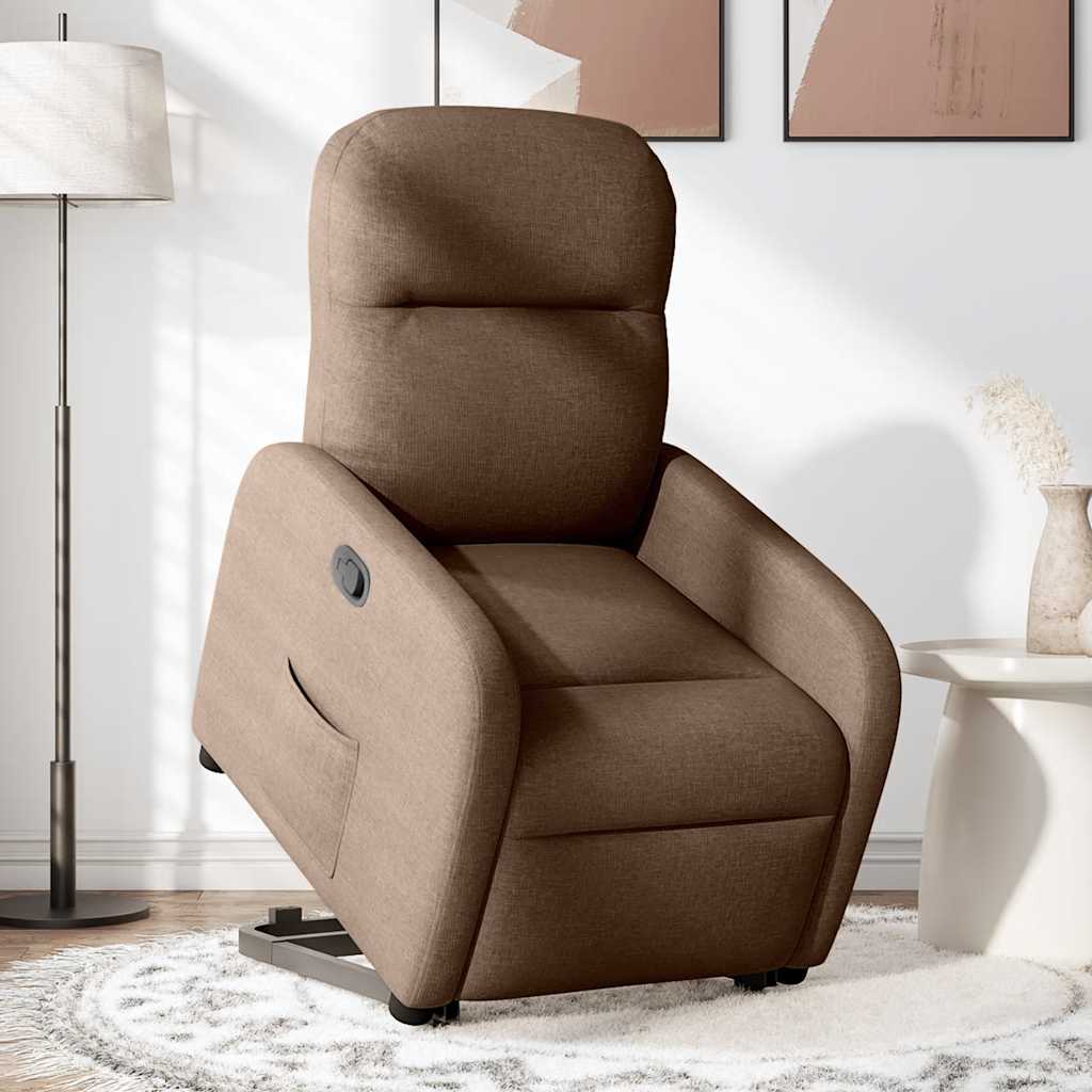 Fauteuil inclinable Marron Tissu Fauteuils vidaXL   