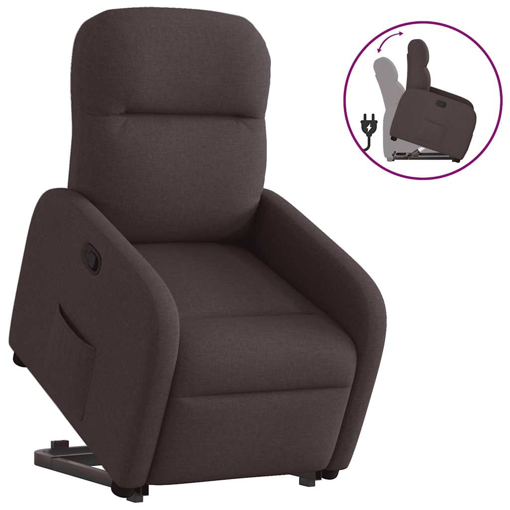 Fauteuil inclinable marron foncé tissu Fauteuils vidaXL   