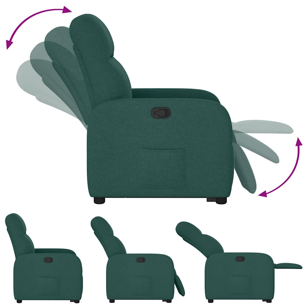 Fauteuil inclinable vert foncé tissu Fauteuils vidaXL   