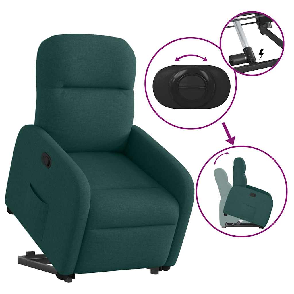 Fauteuil inclinable vert foncé tissu Fauteuils vidaXL   